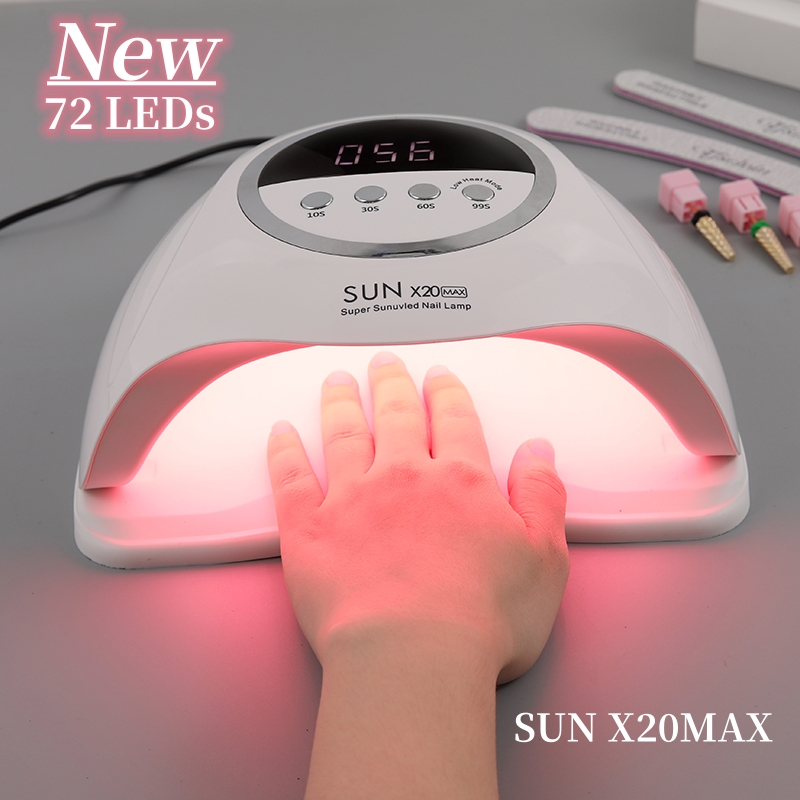 SUN X20MAX sèche-ongles Machine 72 LED lampe UV LED pour ongles Gel vernis durcissement lampe de manucure 10/30/60/99s minuterie écran LCD