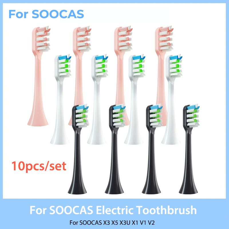 Cabezales de repuesto para cepillo de dientes eléctrico Xiaomi SOOCAS X3 X5 V1 X3U, 5-10 Uds., cabezales de cerdas, cerdas Dupont selladas
