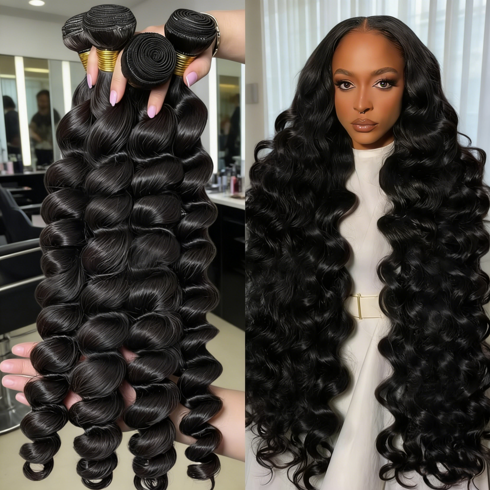 Cabelo Humano Indiano Remy Ondulado Solto de 30, 36, 40 Polegadas, Extensões de Cabelo Humano Cru Birmanês Não Processado, Ondas de Água, 1, 3 ou 4 Pacotes