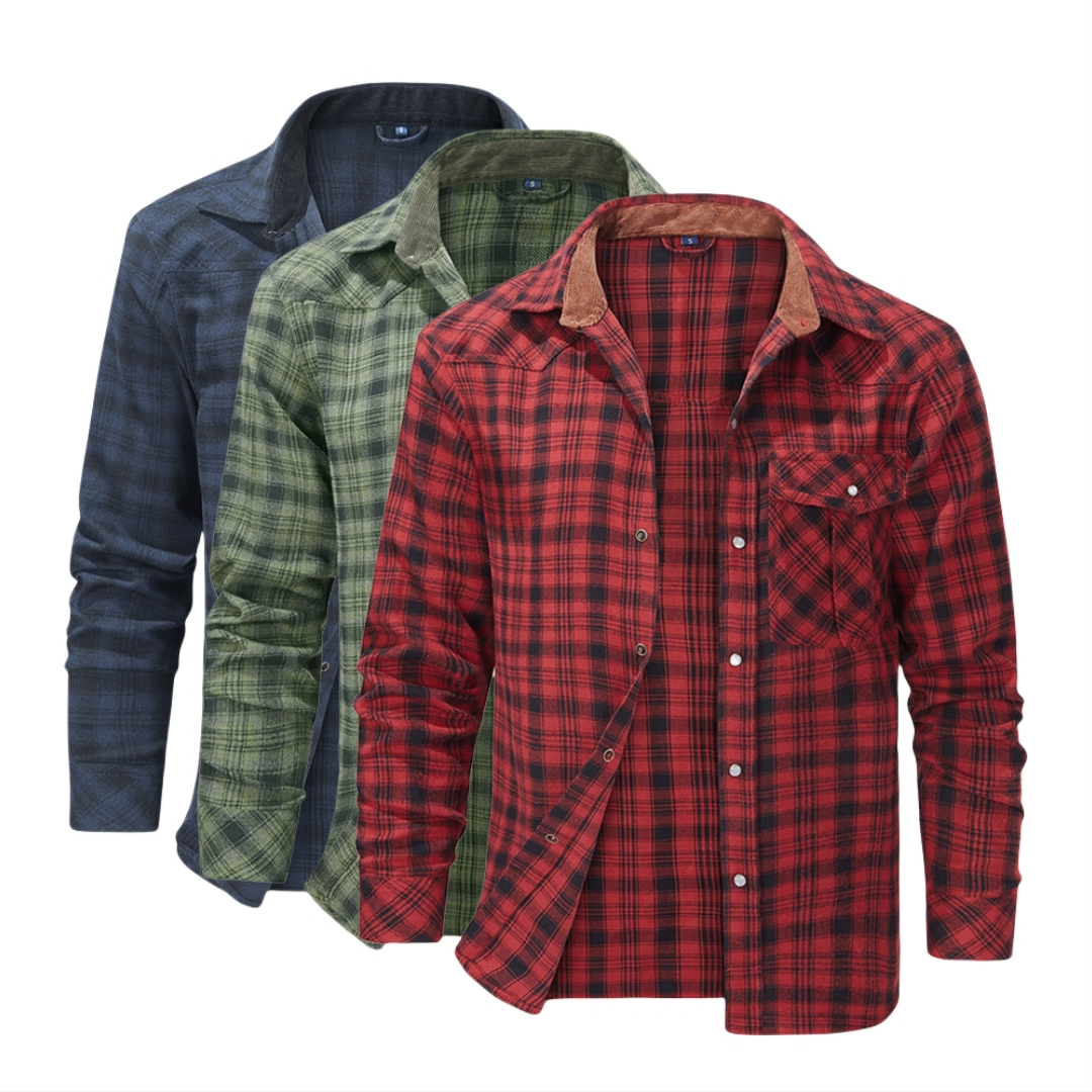 ชายเสื้อฤดูใบไม้ผลิ Flannel แขนยาวลายสก๊อต Checkered Brushed Casual Western Cowboy Pearl Snap เสื้อเสื้อผ้ายอดนิยม US ขนาด