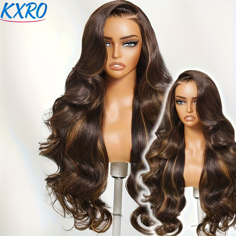 13x4 HD Lace Front Perücke Echthaar 4/27 Honigblond Ombre Body Wave Lace Front Perücke 250 Dichte Lace Front Perücke Echthaar