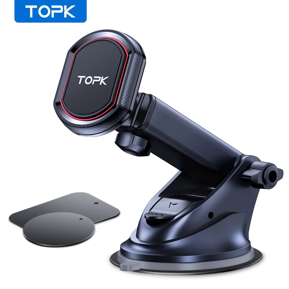 TOPK-Support de téléphone magnétique pour voiture, support de téléphone universel pour voiture, ventouse à résistance industrielle, tableau Prada, pare-brise, tout le matin
