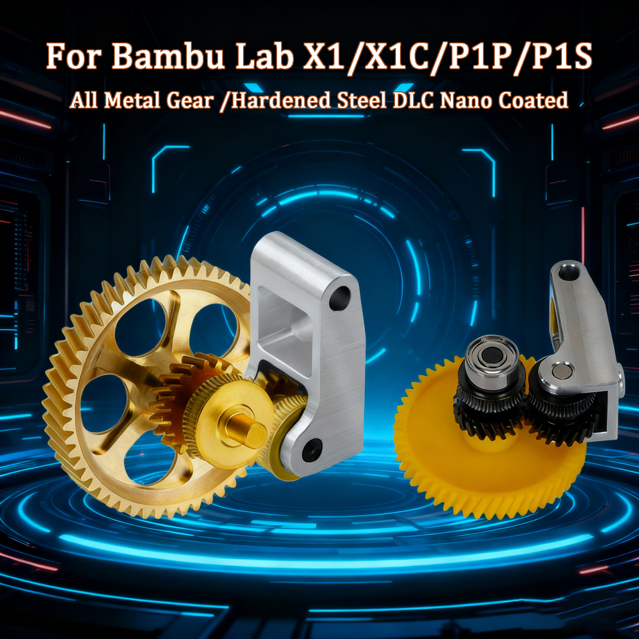 Engrenage d'extrudeuse de mise à niveau pour Bambu Lab P1P X1, assemblage en acier trempé pour Bambulab P1S P1P X1 X1C, accessoires d'imprimante 3D