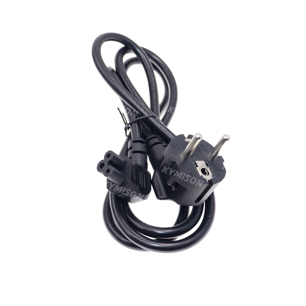 Eropa Uni Eropa 2 Cabang Plug untuk C5 90 Derajat/Sudut Cloverleaf Memimpin Power Kabel Monitor PC Tentang 1.5M