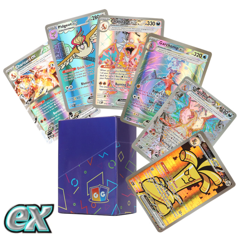 60/100 шт. редкая карта Pokemon EX Pokémon TCG: Scarlet & Violet Pokemon титановый кристалл Charizard Battle Card английская версия