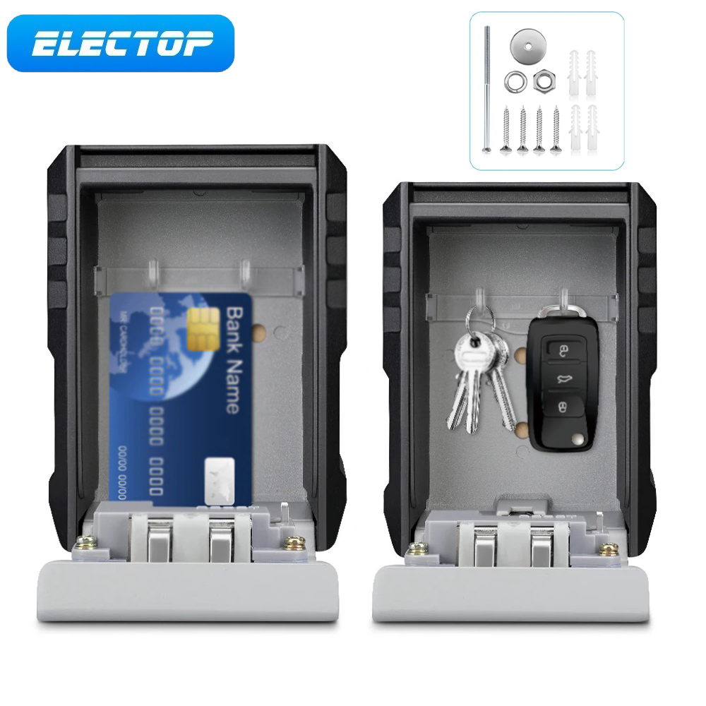 ELECTOP Safe zur Wandmontage, Metallmaterial, Passwort, Schlüsselschloss, Aufbewahrungsbox, ohne Schlüssel für Zuhause, Büro, Sicherheitsschutz, Coffre Fort