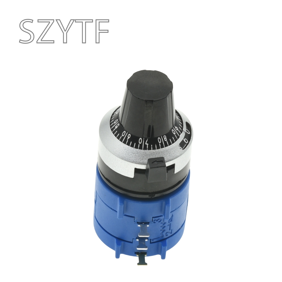 3590S-2 3590S Serie Precisie Multiturn Potentiometer 10 Ring Verstelbare Weerstand + 1 STKS Turns Tellen Wijzerplaat Roterende 6.35mm Knop