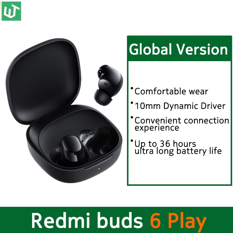 Globalna wersja słuchawek Redmi Buds 6 Play, 10mm dynamiczny przetwornik, redukcja szumów AI podczas rozmów, Bluetooth 5.4, słuchawki TWS