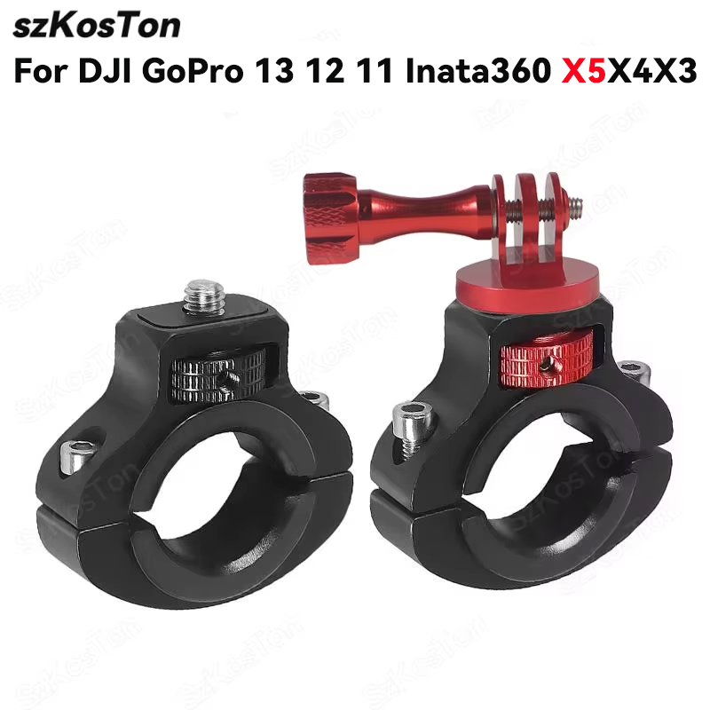 1/4 Screw Metal Cycling Bike Mount Motorcycle Handlebar Holder for GoPro 13 12 11 10 9 8 Insta360 X5 X4 DJI Osmo Action  4 5 Pro
