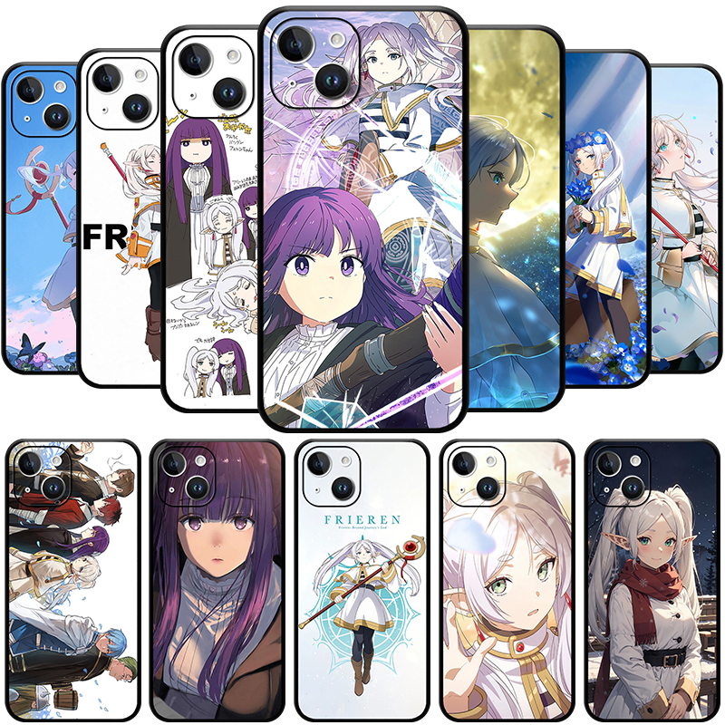 冷蔵庫のアニメ電話ケース、旅の終わりを超えて、識別された5、15、14、13、12、11 pro max、mini、xs max、se3、2、7 8プラス