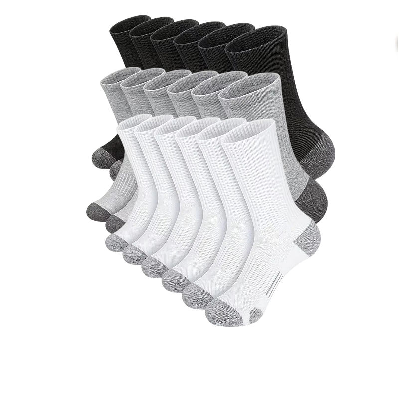 6 pares de calcetines deportivos para hombre, calcetines para correr con amortiguación, calcetines deportivos transpirables para exteriores, calcetines largos de media pantorrilla