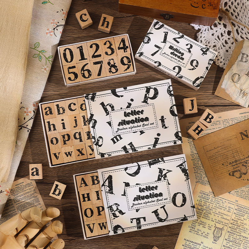Signet de bricolage créatif, série de chiffres cassés, matériel de scrapbooking, fait à la main, fournitures de journal indésirable, 3 styles, 10/28