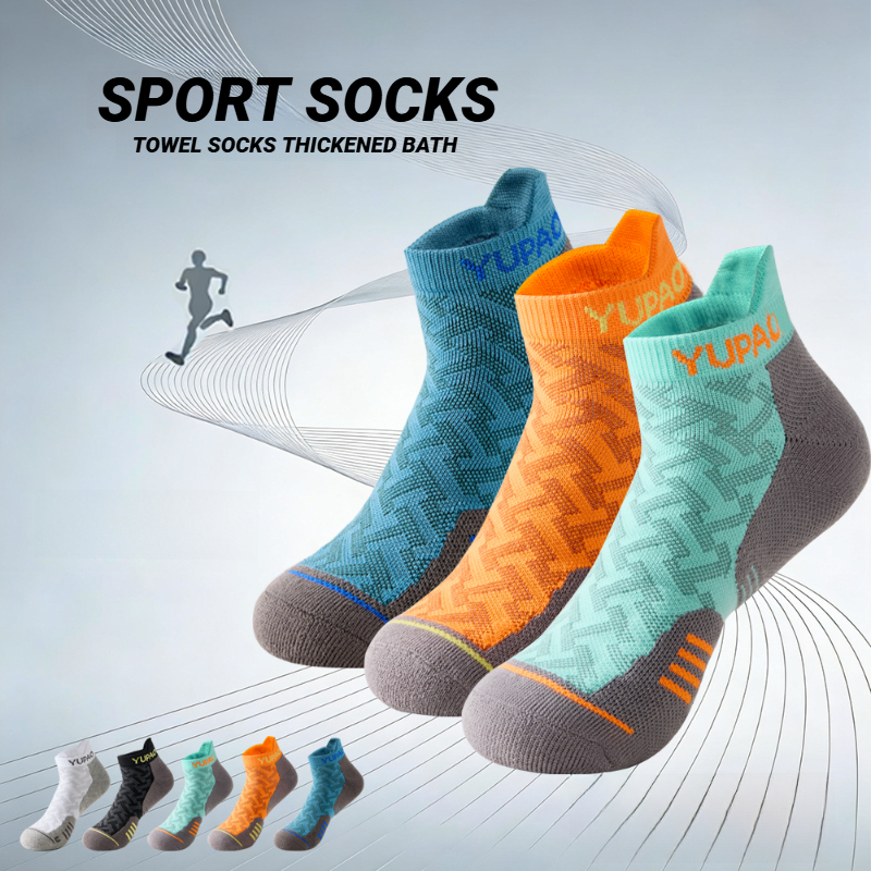 New Men's Professional Sports Short Socks Thick Towel Quick Dry Wicks Fitness Running Ankle Man Gift Breathable Marathon Gym