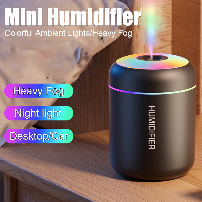 미니 가습기 Usb 아로마 디퓨저 180ml 에센셜 오일 정수기 쿨 안개 분무기 자동차 홈 침실 LED 데스크탑 Humidificador