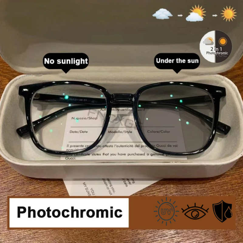 2026 Occhiali da vista anti-radiazioni fotocromatici con montatura quadrata ultraleggera Lenti sostituibili per donna Uomo Occhiali da sole Montature per occhiali