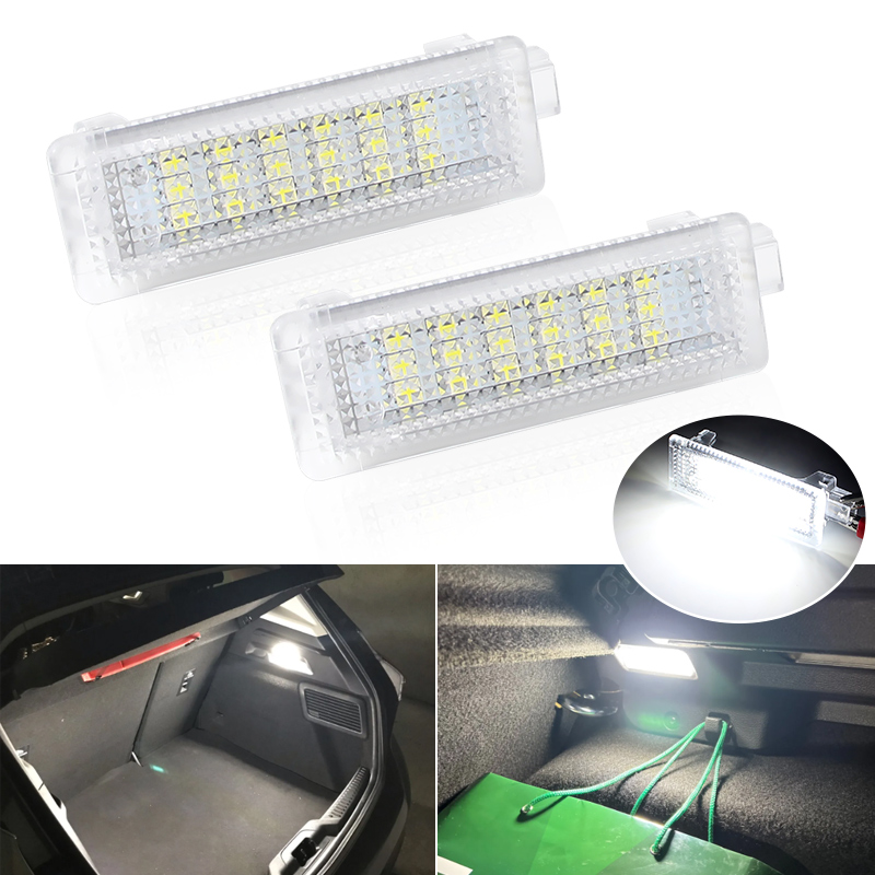 2PCS 12V LED Luggage Lamp Interior Light Car Trunk Compartment Light 6000K For Ford Focus MK3 MK4 2012-2018 Ford C-Max 2013-2018