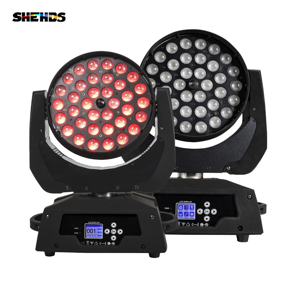 SHEHDS 2 uds 36x18W LED lavado Zoom luz con cabezal móvil atenuador de ajuste lineal para fiesta Bar boda fiesta concierto