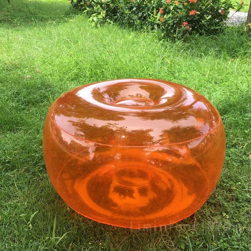 Taburete inflable para exteriores, silla de aire, sofá pequeño inflable, taburete portátil para el hogar y el coche, sillas transparentes de la serie