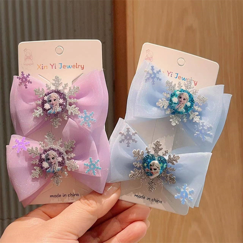 2 pçs criança menina hairclip princesa menina arco grampos de cabelo presente de festa da menina do bebê
