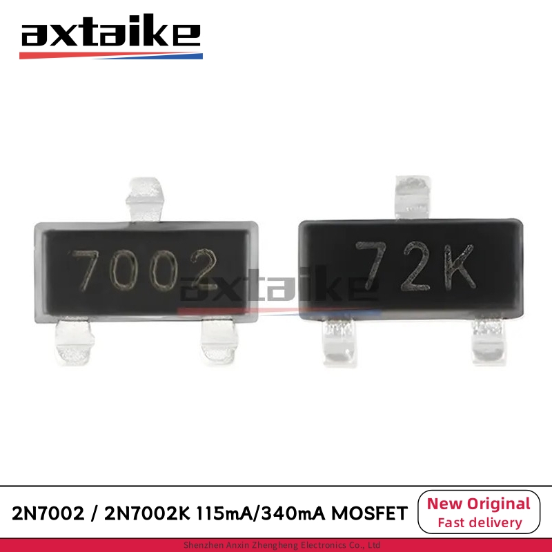 100PCS 2N7002 2N7002K LT1G 7002 702 72K 12W LWW L2N7002KLT1G RK SOT-23 60V 340mA 115mA SMD N-channel MOSFET Transistor