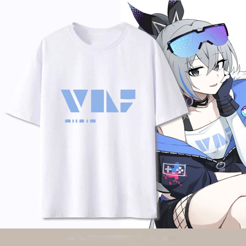 Broken Silver Wolf Academy 3-sterren Sky Railway-stijl T-shirt met korte mouwen, katoen, geschikt voor alle seizoenen