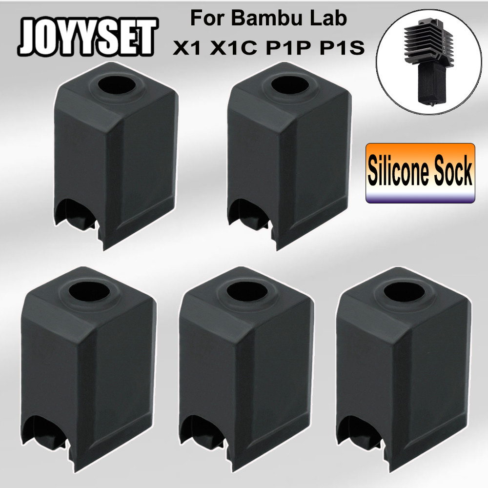 Chaussettes en Silicone pour extrudeuse Bambu Lab X1 X1C Hotend, bloc chauffant, étui haute température pour bambulab p1s p1p, housse en Silicone noir