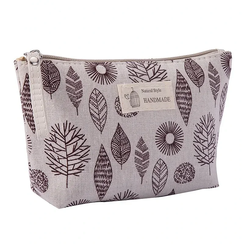 Nueva bolsa de cosméticos de viaje para mujer, bolsas de maquillaje portátiles con cremallera de lona, monederos para mujer, estuche para lápices, bolsa de almacenamiento de artículos de tocador, producto en oferta
