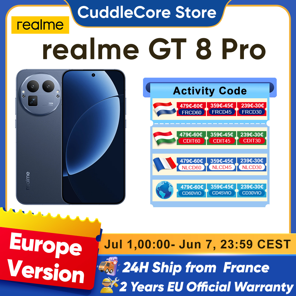 Smartfon realme GT 8 Pro 5G Snapdragon 8 Elite Gen 5 200MP Ultra Camera 50W Wireless Charge 144Hz Ekran Nowa Wersja Globalna