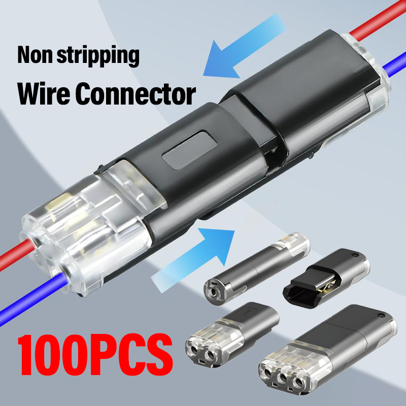 Electrical Wire Terminal No Stripping Quick Cable Connectors Dual Line Interconnection Detachable Safety Electric Wire Connector