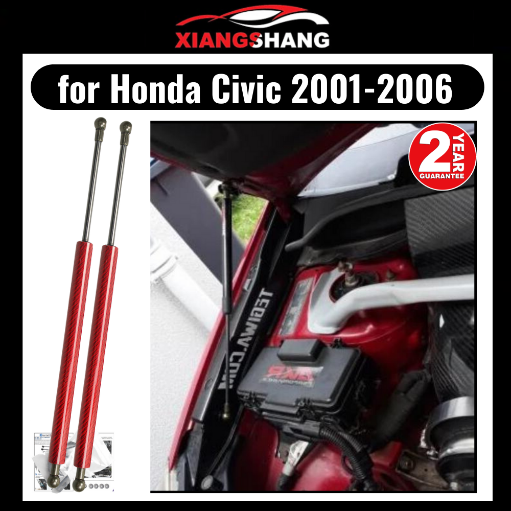 Hood DamperสำหรับHonda Civic Type R EP3 2001-2006แก๊สด้านหน้าBonnetปรับเปลี่ยนแก๊สสปริงส์โช้คอัพ