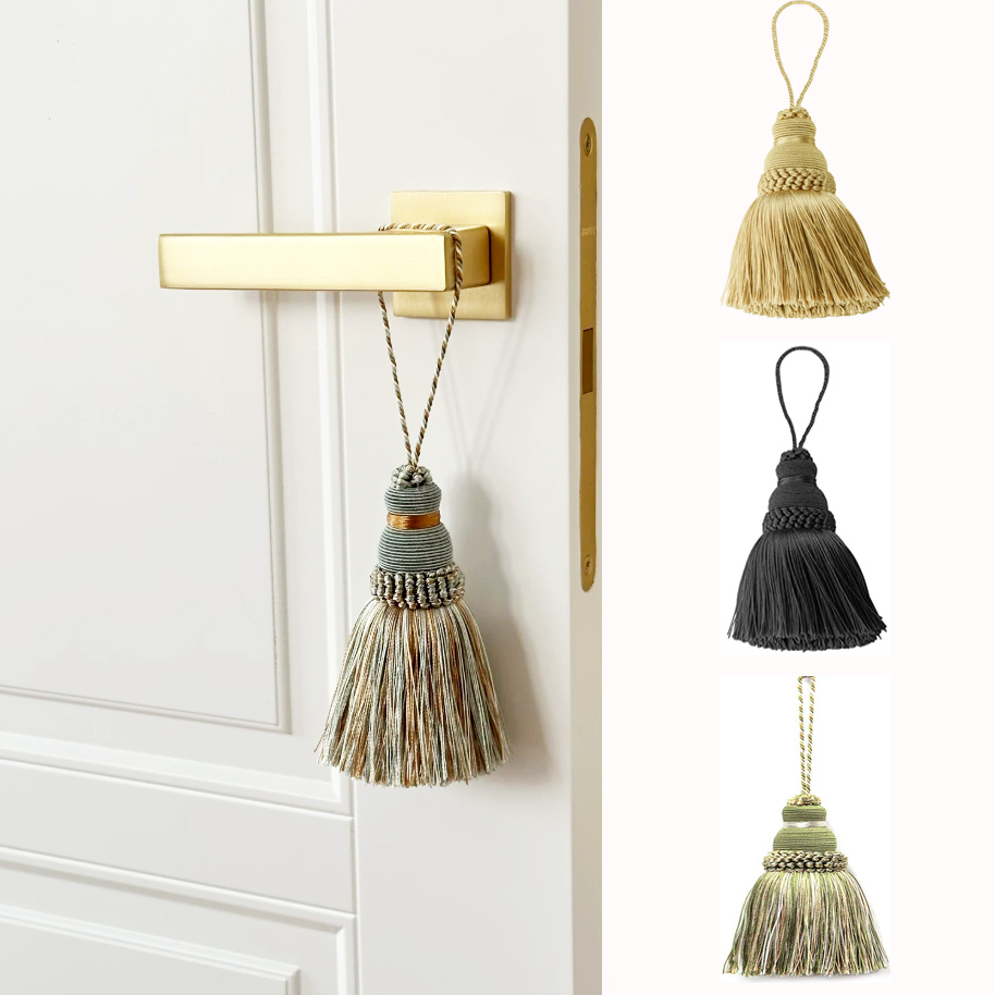 2 uds borla cortina colgante accesorios de habitación DIY artesanía borlas flecos colgante mesa bandera llaves borlas decoración del hogar