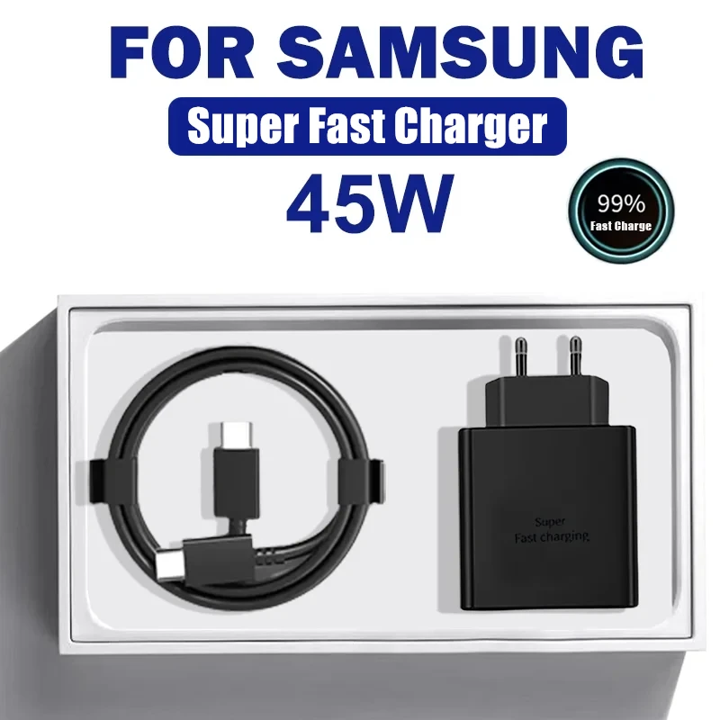45W PD  Super Fast Charger for Samsung for Galaxy S24 Ultra S23 S22 S21 Plus Note10 A54 A34 5A Quick Charging Type C Data Cable