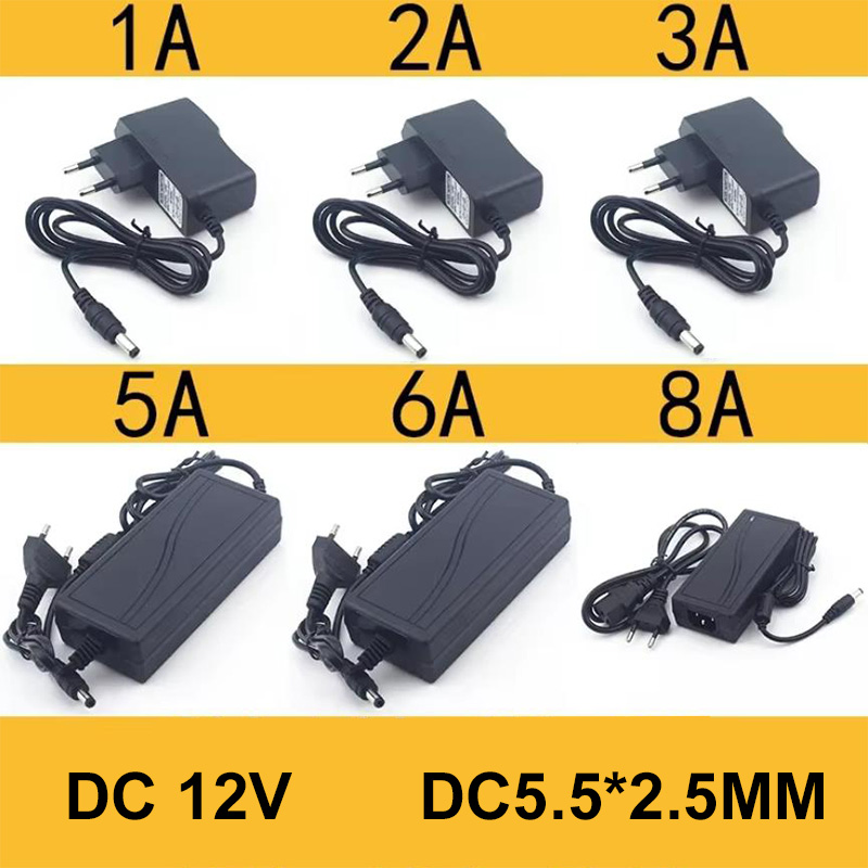 AC 110-240V DC 12V 1A 2A 3A 5A 6A 8A ユニバーサル電源アダプタ供給充電器アダプタ EU 米国 LED ライトストリップ CCTV