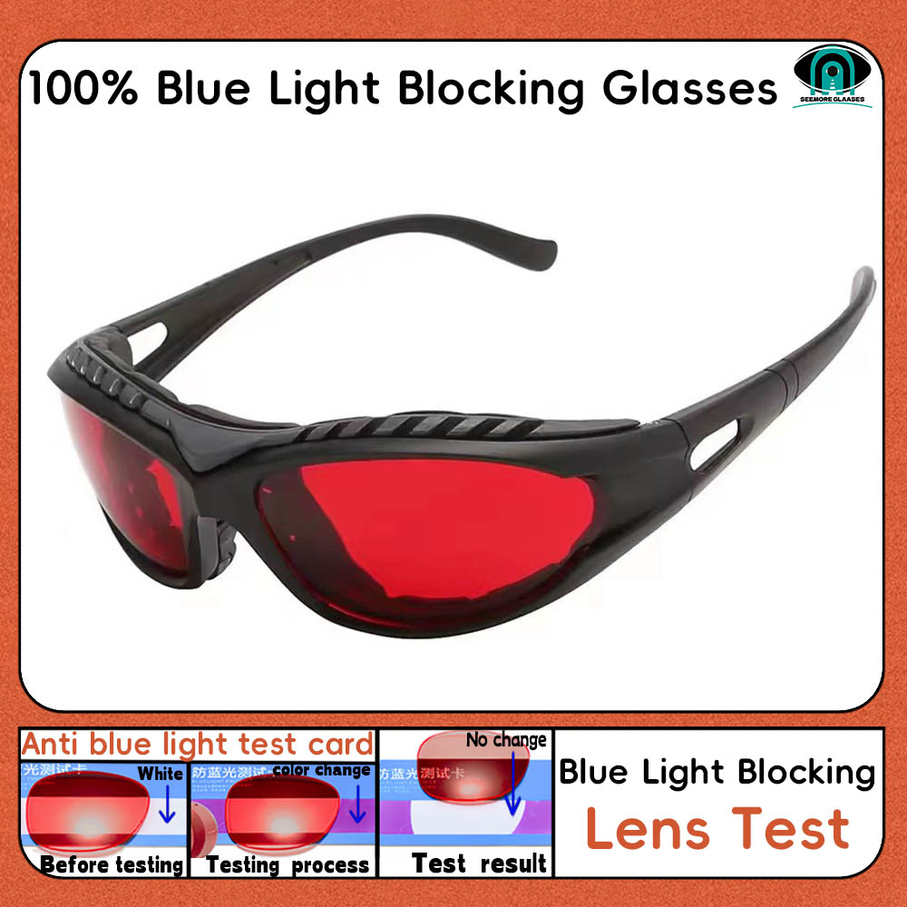 Óculos de Proteção com Lentes Vermelhas e Laranjas, Bloqueadores de Luz Azul 100%, Óculos para Jogos, Anti-Fadiga, Óculos de Moda para Celular