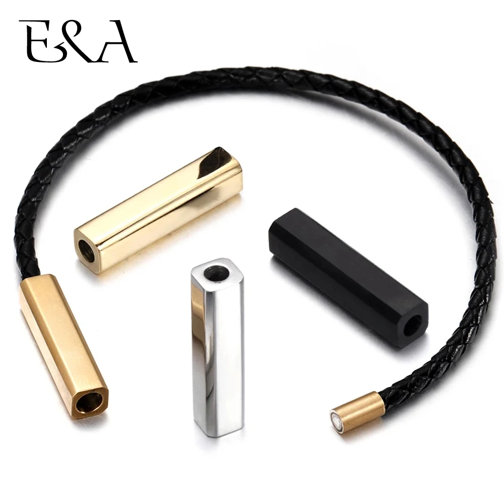 Edelstahl-Magnetverschlüsse, 3 mm, 4 mm, für Lederband, Armband, Magnet, Spitze, Schnalle, Schmuck, DIY-Herstellungszubehör