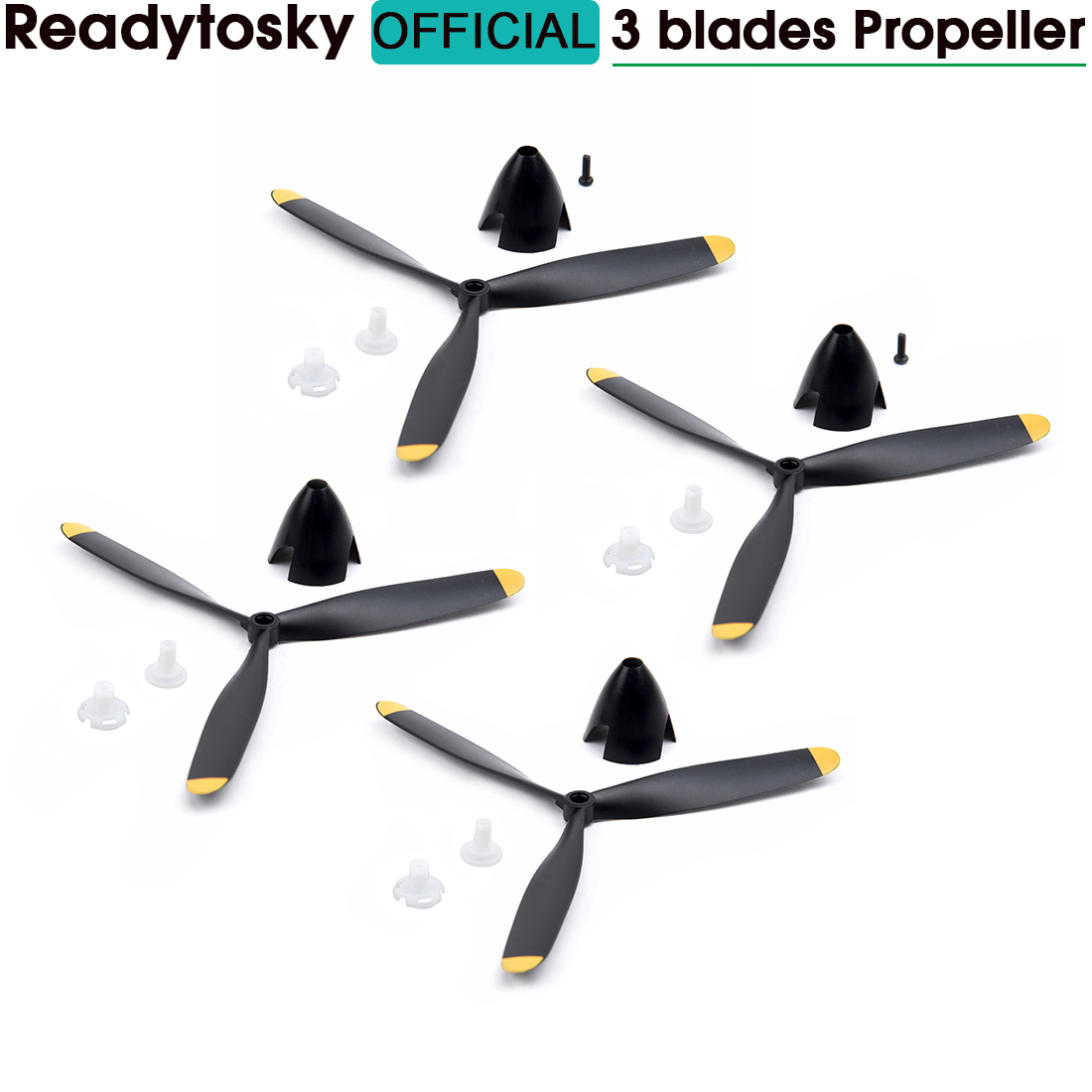 Hélice RC à 3 pales pour avion Spitfire RC 761-5 P-51D / 761-8 F4U / 761-9 T28 / 761-11 BF109 / 761-12