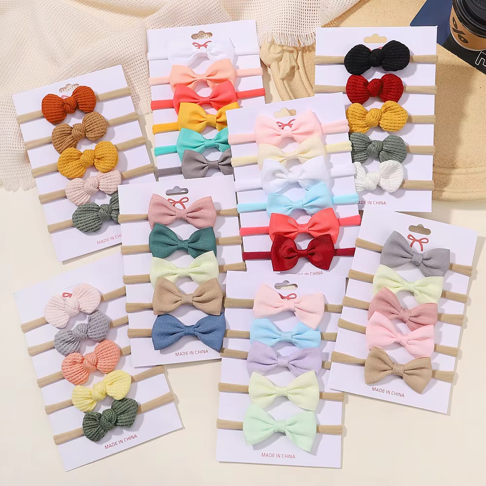 3/4/6 unids/set dulce cinta colorida diadema elástica con lazo para niñas corbatas sombreros accesorios para el cabello para niños diademas