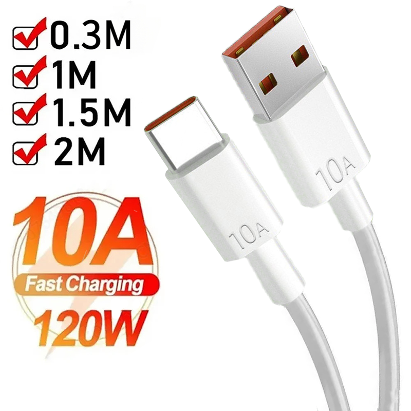Android 120 Вт 10 А USB-кабель типа C Кабель для сверхбыстрой зарядки для Huawei P40 Honor Шнур для передачи данных для Xiaomi Redmi 0,3/1 м/1,5 м/2 м