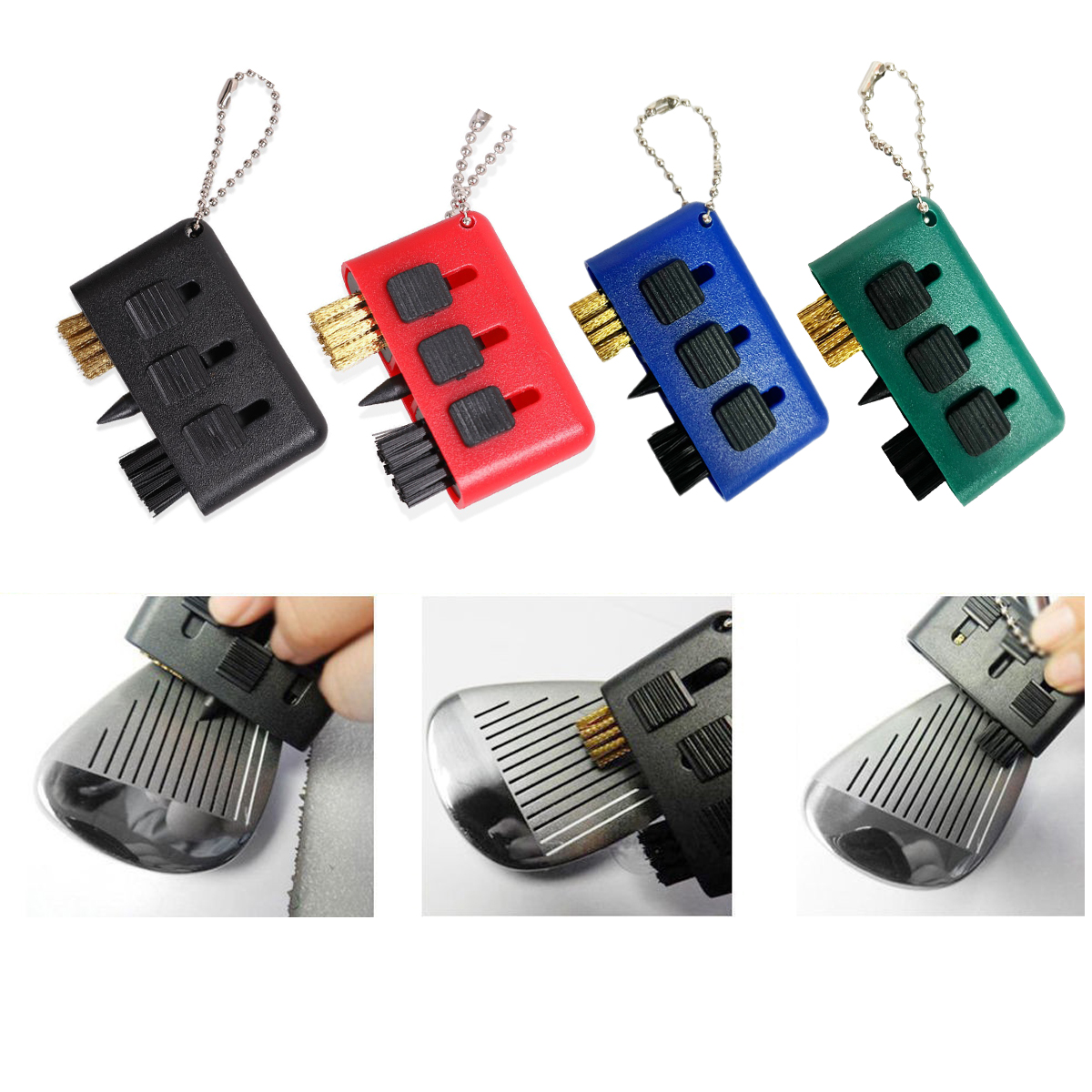 Cepillo de limpieza para palos de Golf 3 en 1, accesorios de entrenamiento, bolsillo, portátil, multifuncional, para palos de Golf, bola de cuña, ranura, Putter, limpieza