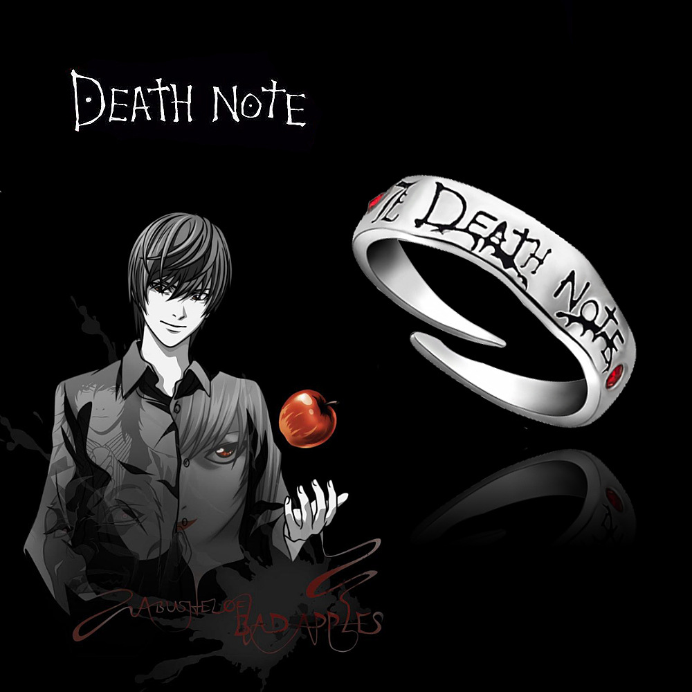 Anime Death Note แหวนสําหรับผู้ชายผู้หญิง Yagami Light คอสเพลย์แหวนโลหะเครื่องประดับของขวัญ