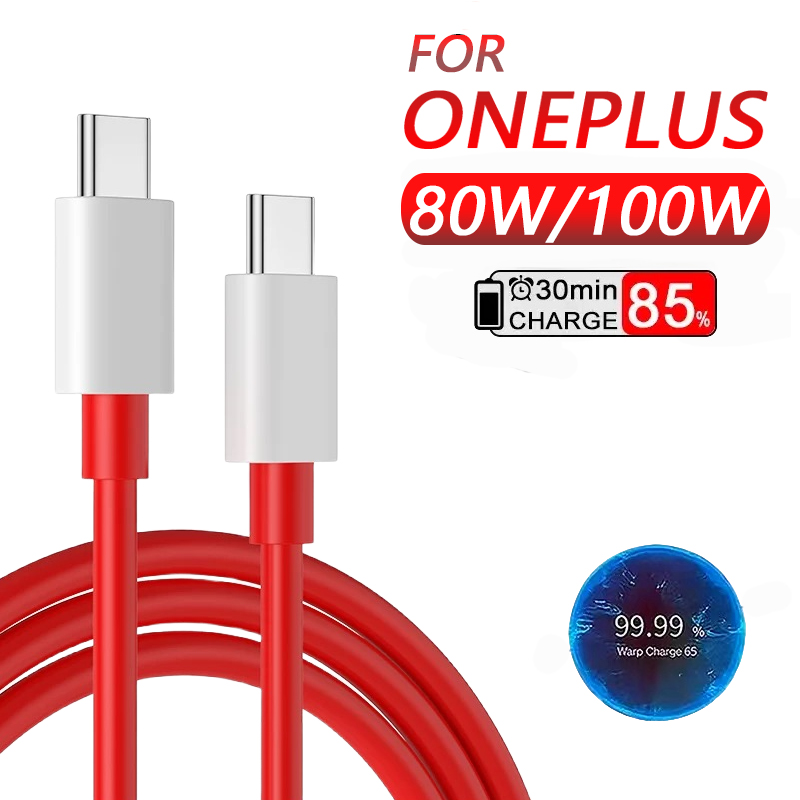 Oneplus 13 12 11 Cable Original 80W Supervooc Warp Charge Cable Usb tipo C 100W carga rápida One Plus 10T Nord CE 4 10 Ace 3 Pro