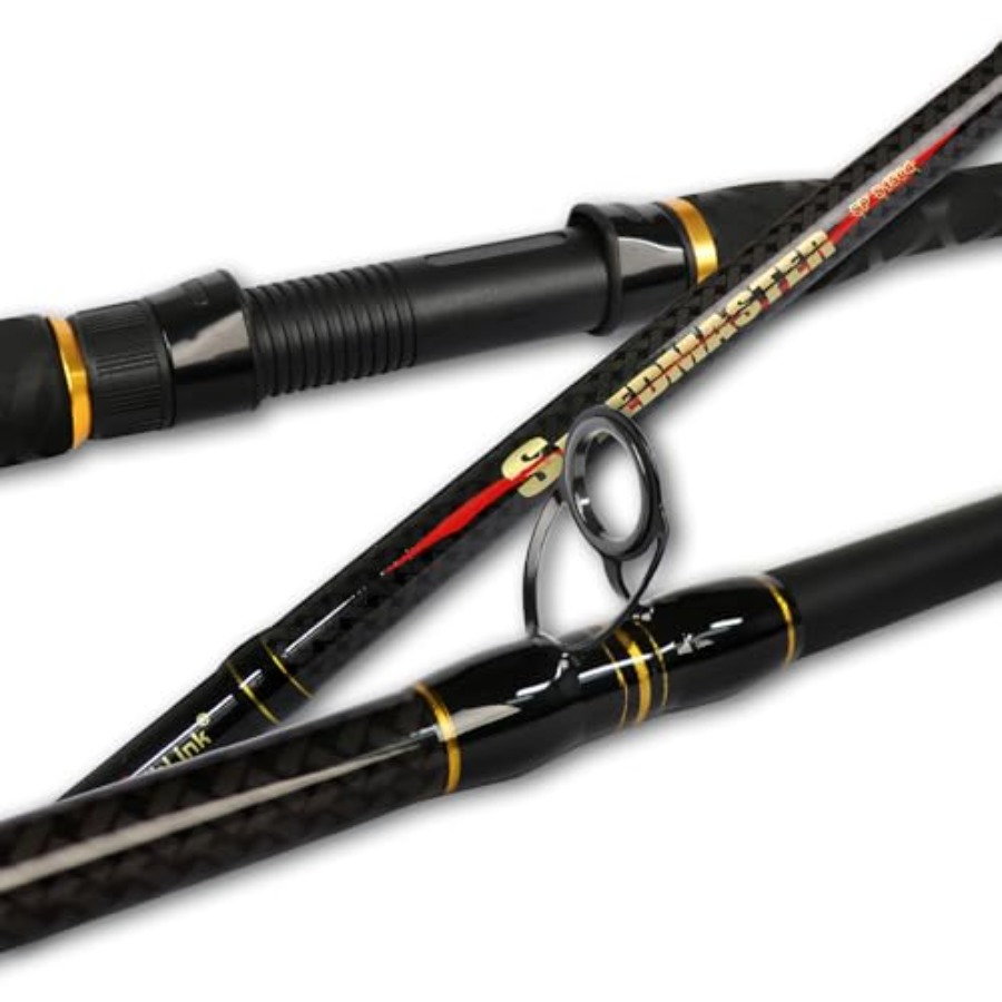 Canne à pêche surfcasting pour la pêche en bord de mer, fibre de carbone, noire, design ultra-portable en 2 parties, longueur 10'/11'
