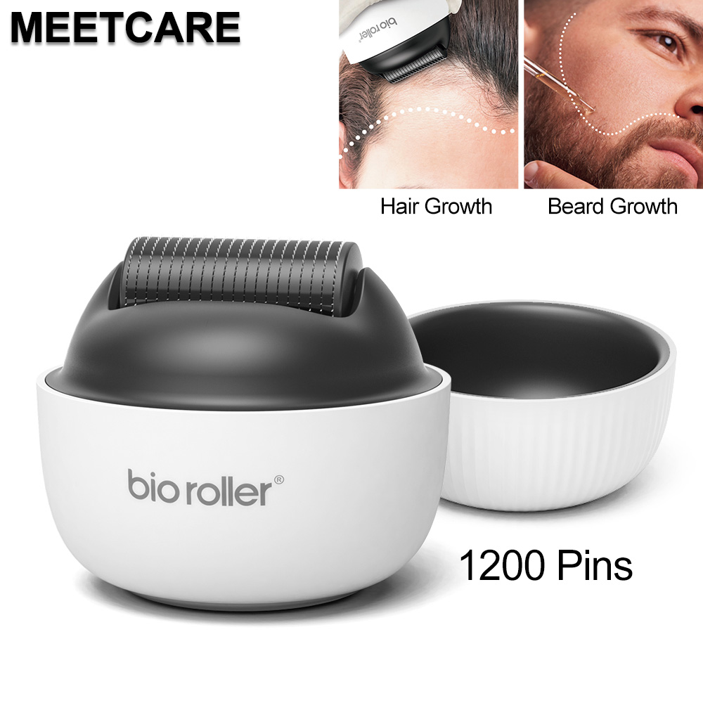 Bio G4 Derma Roller Oryginalny Dermaroller Mikroigłowy 1200 igieł Tytanowy Wkład Igłowy do Wzrostu Włosów i Brody oraz Pielęgnacji Skóry