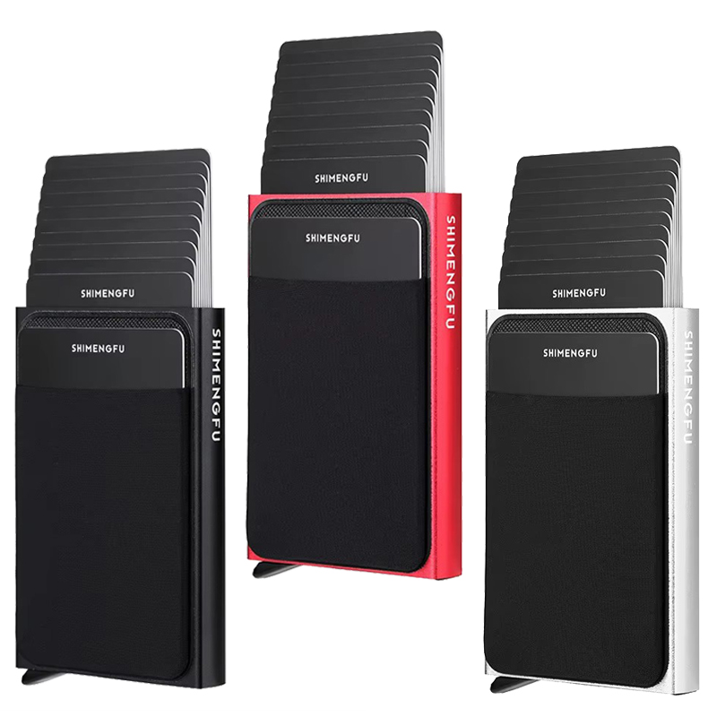 1Pc Hot Selling Slim RFID Credit Card Cover Automatic Pop-up Bank ID Card Box Smart Quick Women Wallet Mini Card Holder Package