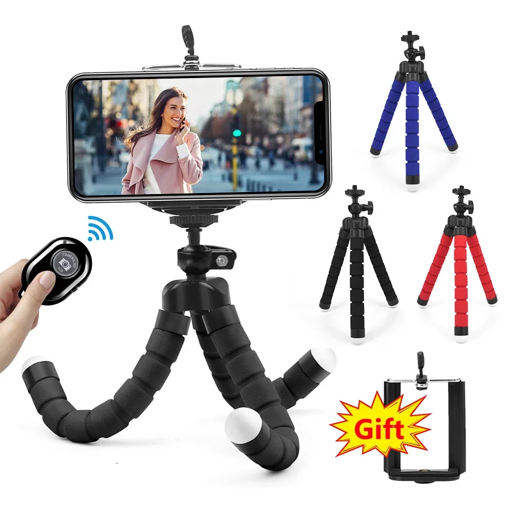 Mini trépied poulpe éponge Flexible pour IPhone Samsung Xiaomi Huawei téléphone portable Smartphone pour Gopro 9 8 7 caméra téléphone