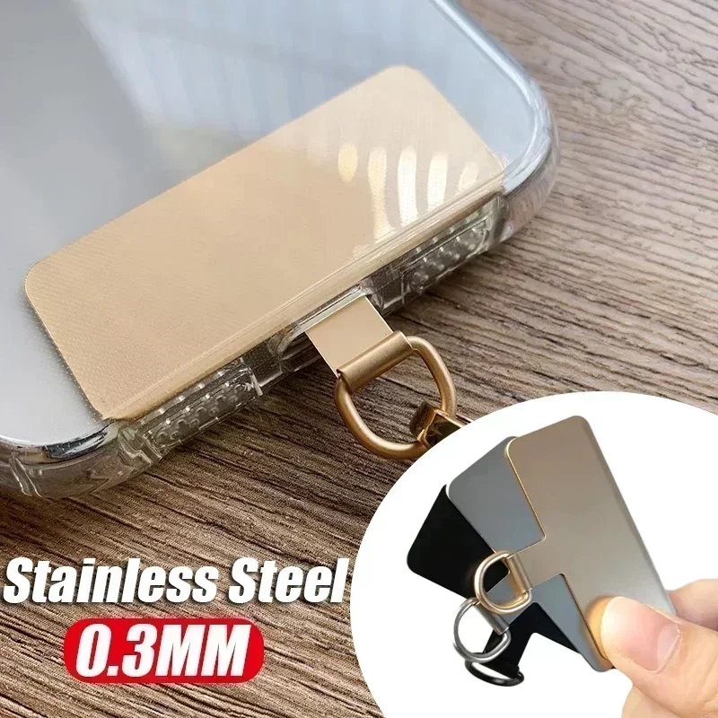 4/1pcs di Lusso In Metallo Cordino Del Telefono Guarnizione Patch Durevole Ultra Sottile Del Telefono Mobile Sling Corda Clip di Carta Della Cinghia A Scatto cavo di caduta linguetta