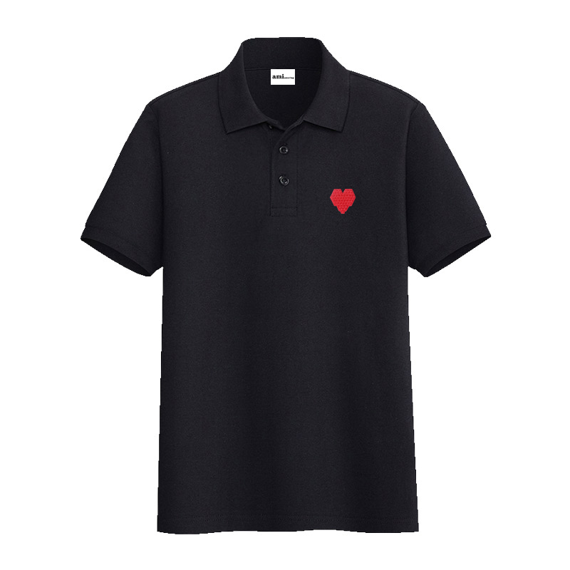 Polo da uomo casual da lavoro a maniche corte ricamata Abbigliamento da uomo Estate 2025 Camicia POLO da uomo di moda in cotone traspirante