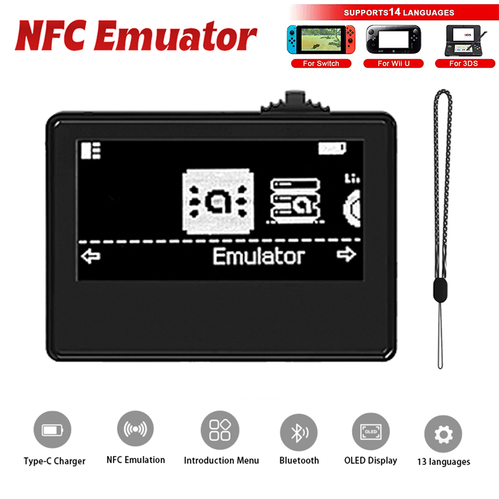 Симулятор NFC Pixl Emulator iNFC Infinite Swipe OLED HD, интеллектуальный Bluetooth-симулятор для игровых аксессуаров Switch2/3DS/Wii U