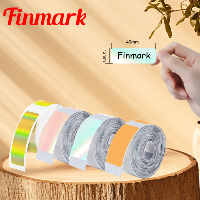 4 rollos de papel adhesivo láser colorido translúcido para mini impresora Marklife P11/P12/P15 Phomemo D30/D32/D35 VRETTI HP1