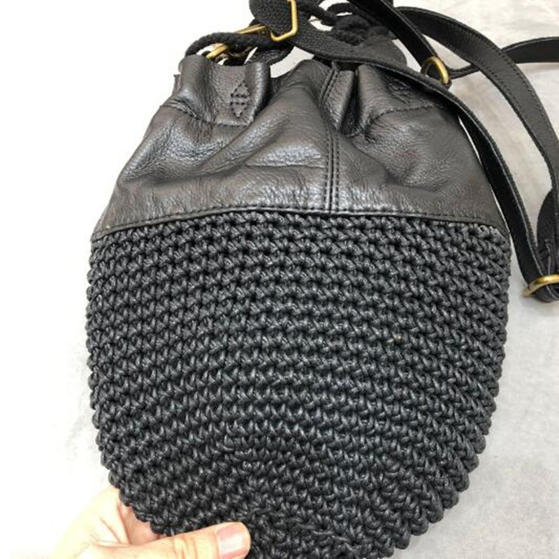 Lato nowe produkty prawdziwej skóry ręcznie głowy warstwa skóry wołowej torba crossbody na jedno ramię kobiet przenośny wosk liny pleciony